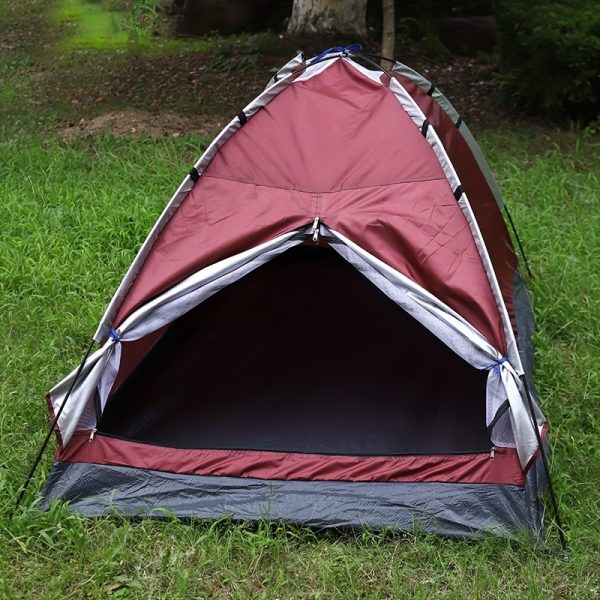 Lightweight Single-Person Camping Tent - Waterproof, UV-Resistant Polyester, Zip Closure, Perfect for Beach & Outdoor Adventures, All-Season Portable Sun Shelter - 图片 4