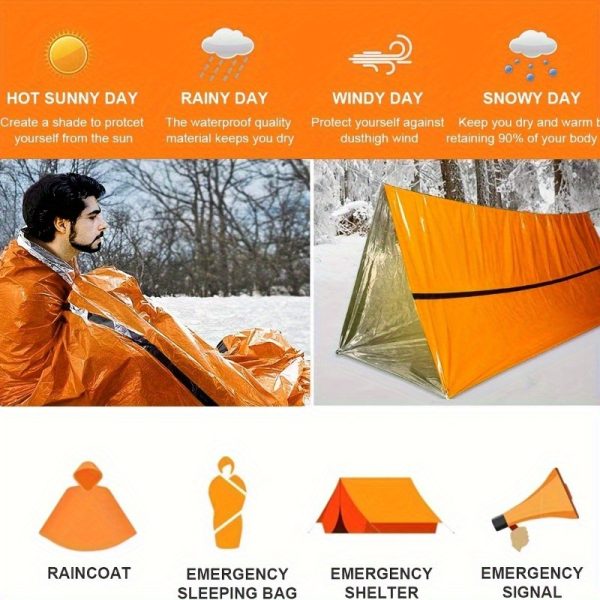 1pc/2pcs PE Insulated Sleeping Bag, Outdoor Emergency Sleeping Bag - 图片 7