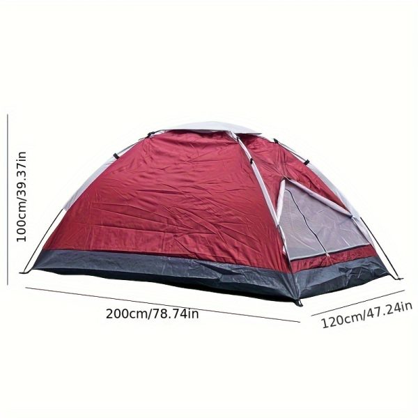 Lightweight Single-Person Camping Tent - Waterproof, UV-Resistant Polyester, Zip Closure, Perfect for Beach & Outdoor Adventures, All-Season Portable Sun Shelter - 图片 8