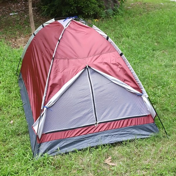 Lightweight Single-Person Camping Tent - Waterproof, UV-Resistant Polyester, Zip Closure, Perfect for Beach & Outdoor Adventures, All-Season Portable Sun Shelter - 图片 2