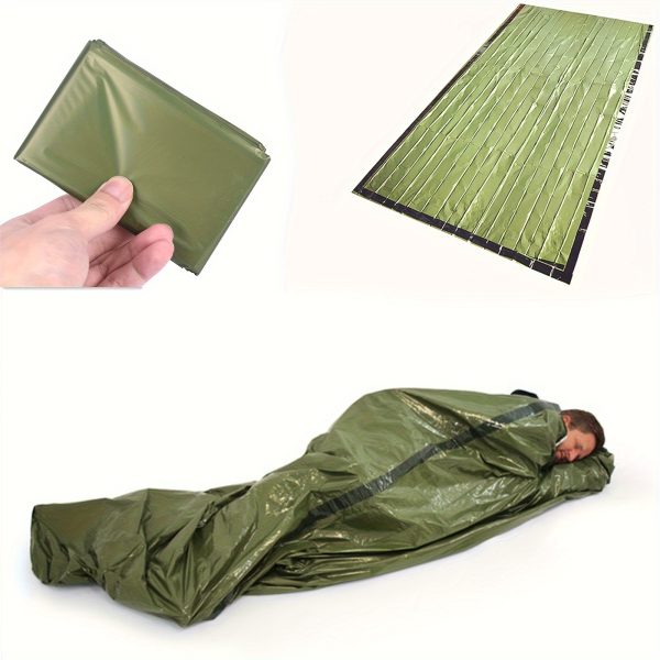 2pcs Sleeping Bags - Lightweight, Waterproof PE Material with Reflective Blanket for Camping & Hiking Adventures - 图片 2