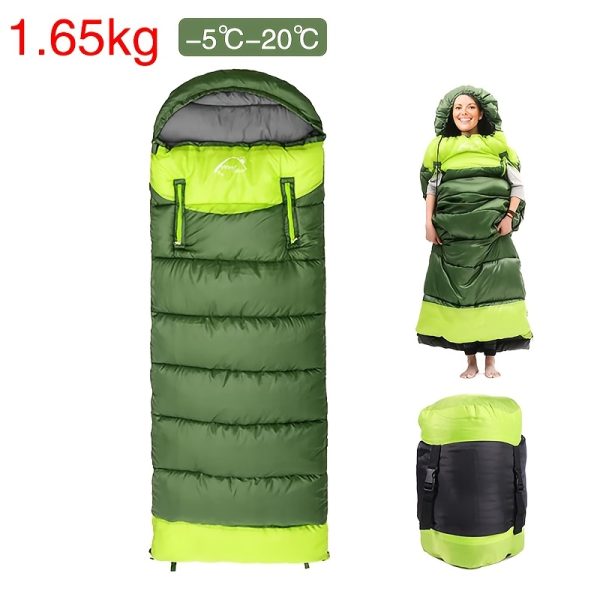 1pc Windproof Outdoor Sleeping Bag for Adults - Lightweight, Waterproof, Warm, Portable & Durable with Convertible Sleeves, Ideal for Camping, Hiking & Travel - 图片 8