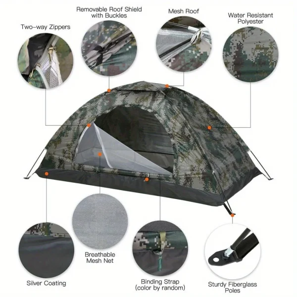 10'x30' Outdoor Camping Dome Tent Lightweight Waterproof Tent For 2-3 Person - 图片 2