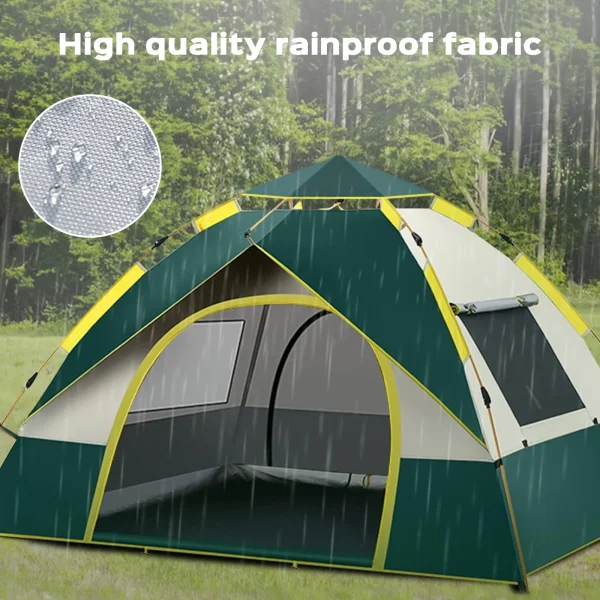 Quick Opening Camping Tent, Waterproof & Windproof, Dual Doors & Windows, Easy Setup, Lightweight, 2 Person Capacity - 图片 5