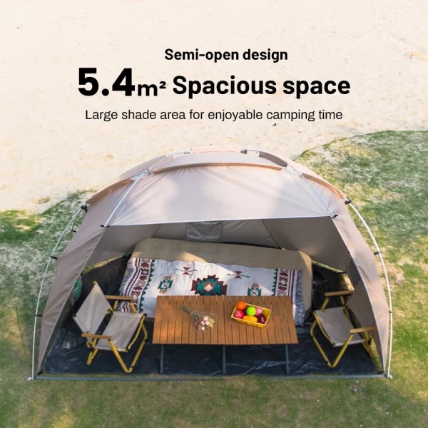 Outdoor 4-7 People Camping Park Beach Tent Vinyl Sunscreen Folding Portable Canopy Rainproof And Sunscreen Shelter - 图片 6