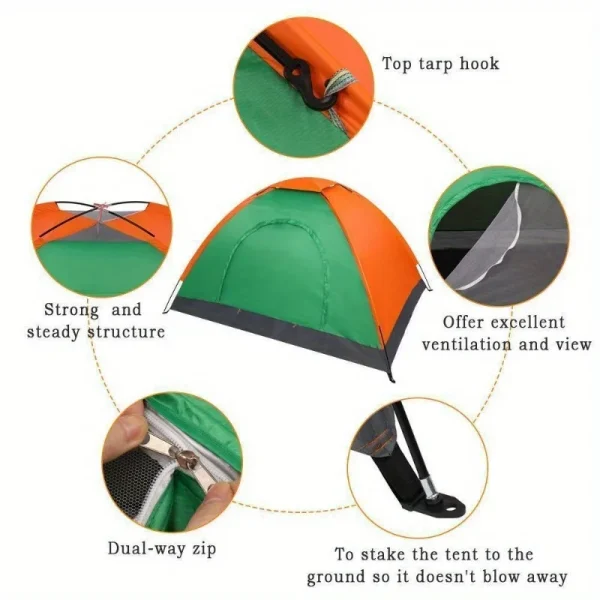 Camping Tent 2 Person Waterproof Outdoor Hiking Family Canopy Tents - 图片 5