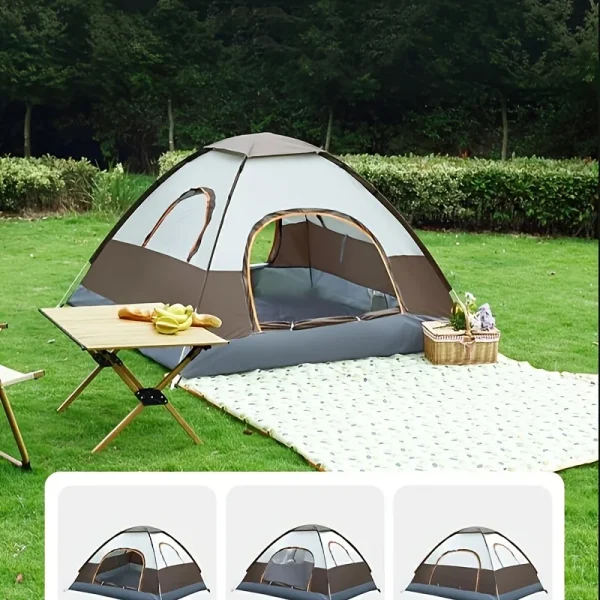 Outdoor Camping Portable Folding Tent, Wilderness Camping Equipment, Large Automatic Rain and Mosquito Beach Tent - 图片 2