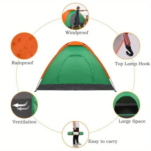 Camping Tent 2 Person Waterproof Outdoor Hiking Family Canopy Tents - 图片 6