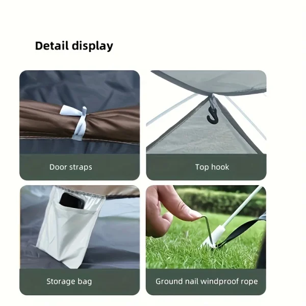 Outdoor Camping Portable Folding Tent, Wilderness Camping Equipment, Large Automatic Rain and Mosquito Beach Tent - 图片 4