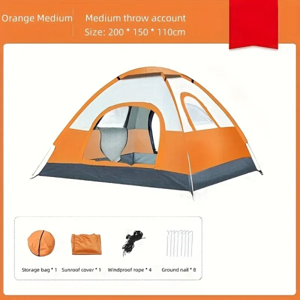 Outdoor Camping Portable Folding Tent, Wilderness Camping Equipment, Large Automatic Rain and Mosquito Beach Tent - 图片 5