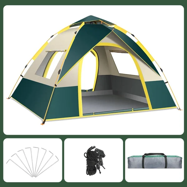 Quick Opening Camping Tent, Waterproof & Windproof, Dual Doors & Windows, Easy Setup, Lightweight, 2 Person Capacity - 图片 6