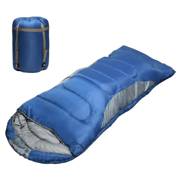 Ultra-Comfort 0°F Winter Sleeping Bag for Adults - Waterproof, Portable with Compression Sack & Envelope Hoodie | Ideal for Camping, Backpacking & All Seasons | Durable Polyester Fiber, Machine Washable