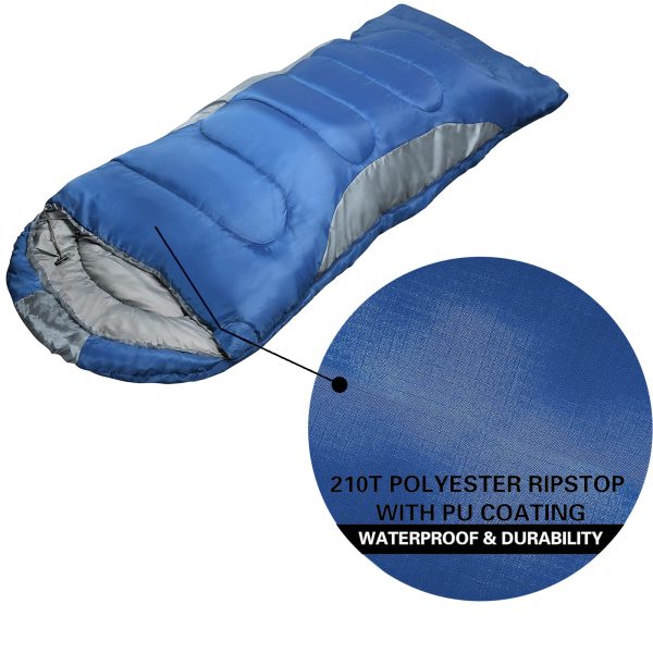 Ultra-Comfort 0°F Winter Sleeping Bag for Adults - Waterproof, Portable with Compression Sack & Envelope Hoodie | Ideal for Camping, Backpacking & All Seasons | Durable Polyester Fiber, Machine Washable - 图片 4