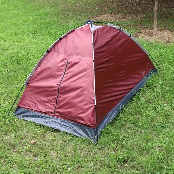 Lightweight Single-Person Camping Tent - Waterproof, UV-Resistant Polyester, Zip Closure, Perfect for Beach & Outdoor Adventures, All-Season Portable Sun Shelter - 图片 3