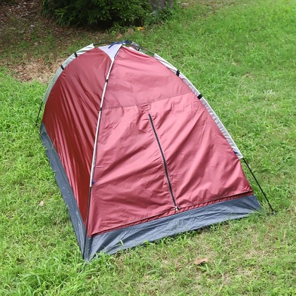 Lightweight Single-Person Camping Tent - Waterproof, UV-Resistant Polyester, Zip Closure, Perfect for Beach & Outdoor Adventures, All-Season Portable Sun Shelter - 图片 5